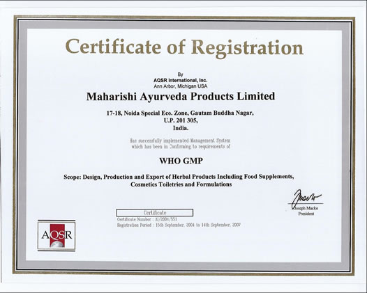 WHO Certificate